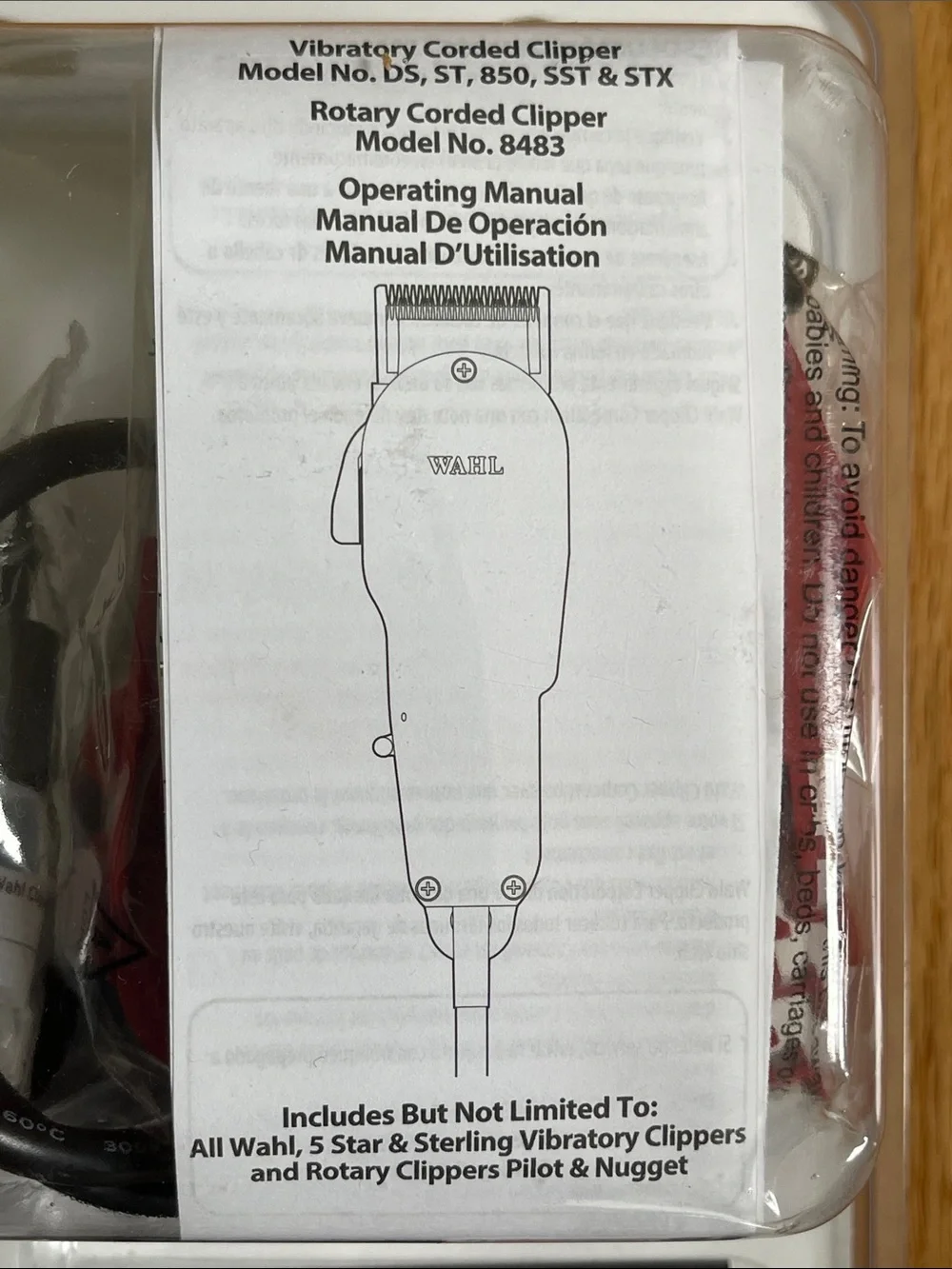 WAHL ALL STAR COMBO Black Designer Clipper & White Peanut Trimmer with Red Combs
